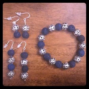 Handmade bracelet and earrings
